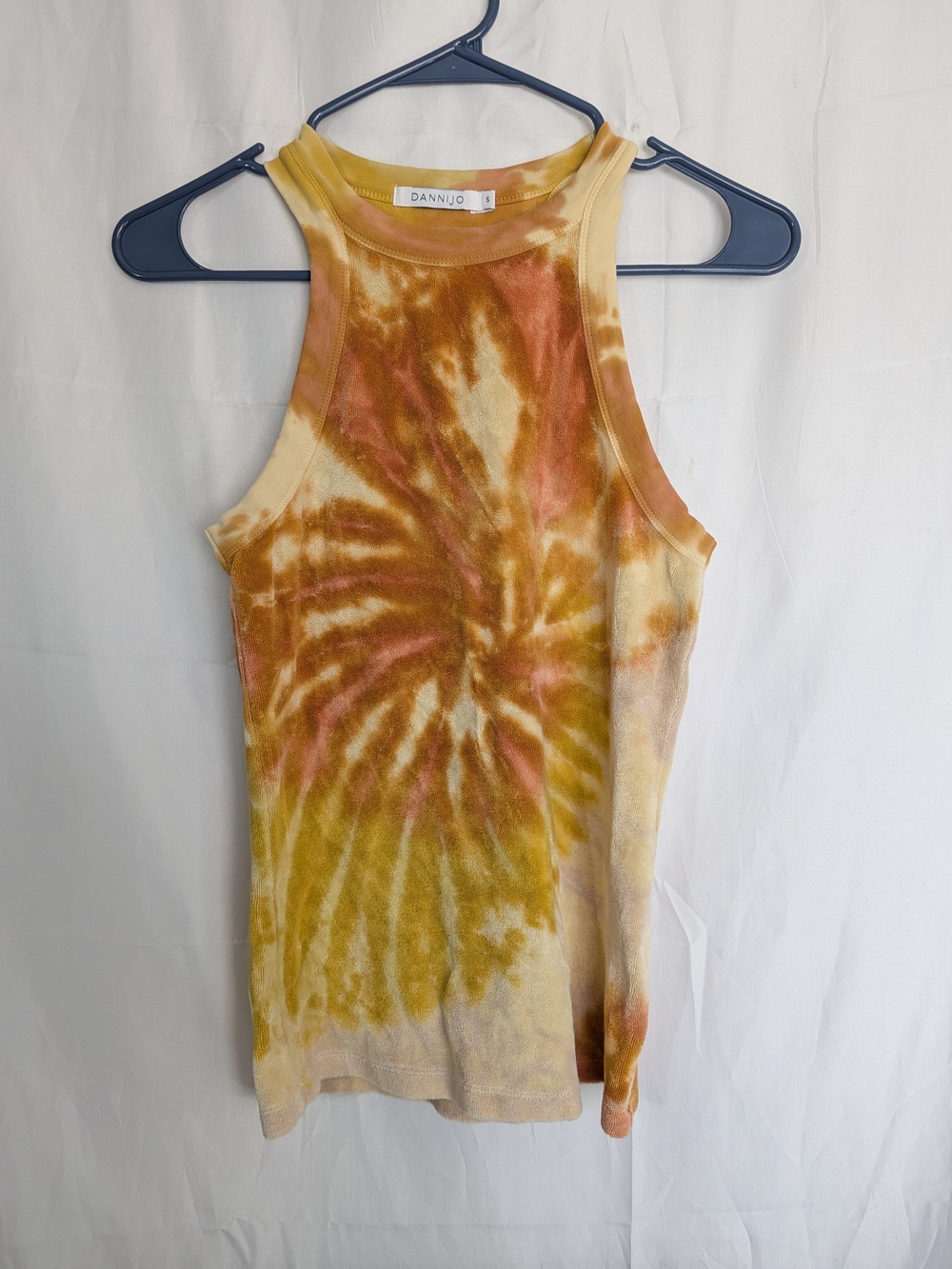 Dannijo Women's Yellow Orange Tie-Dye Tank Top